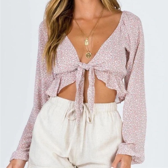 Princess Polly -Neima Dusty Pink Crop top- Size 4 - Picture 1 of 5